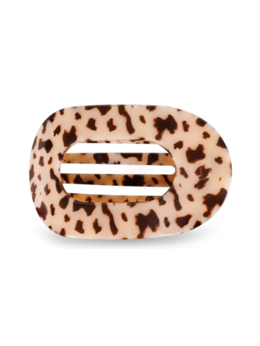 TELETIES | Flat Round Hair Clips - Blonde Tortoise - Large