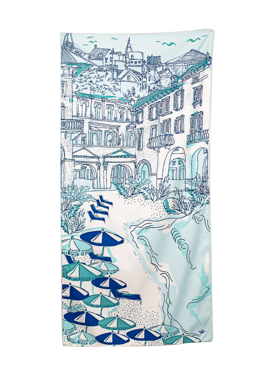Santorini Shores Beach Towel