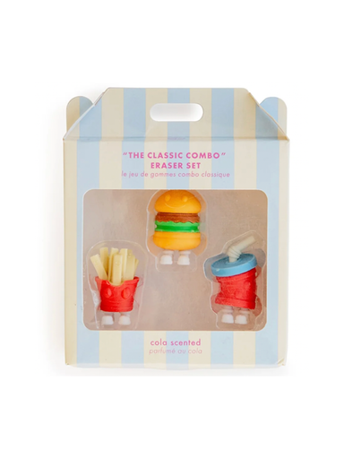 Classic Fast Food Combo Eraser Set girls boys gift jincy's hamburger fries soda soda scented