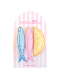 Lemon & Sardines Leather Hair Clip Set