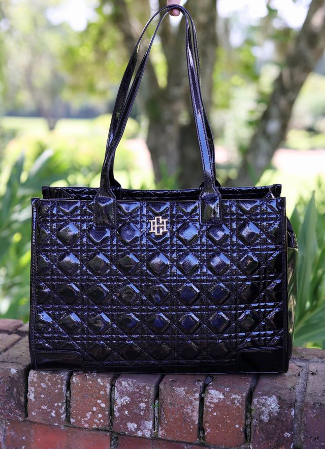 Caroline Hill | Shane Tote - Black Patent LQ