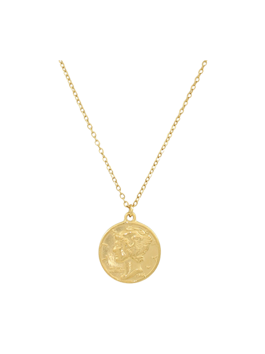 Crowned Coin Medallion Necklace