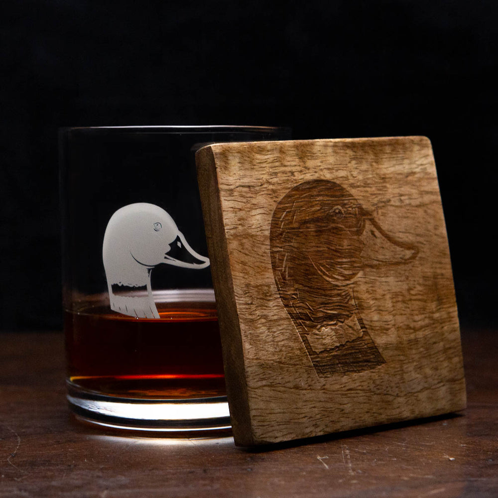 Duck Etched Wood Coasters