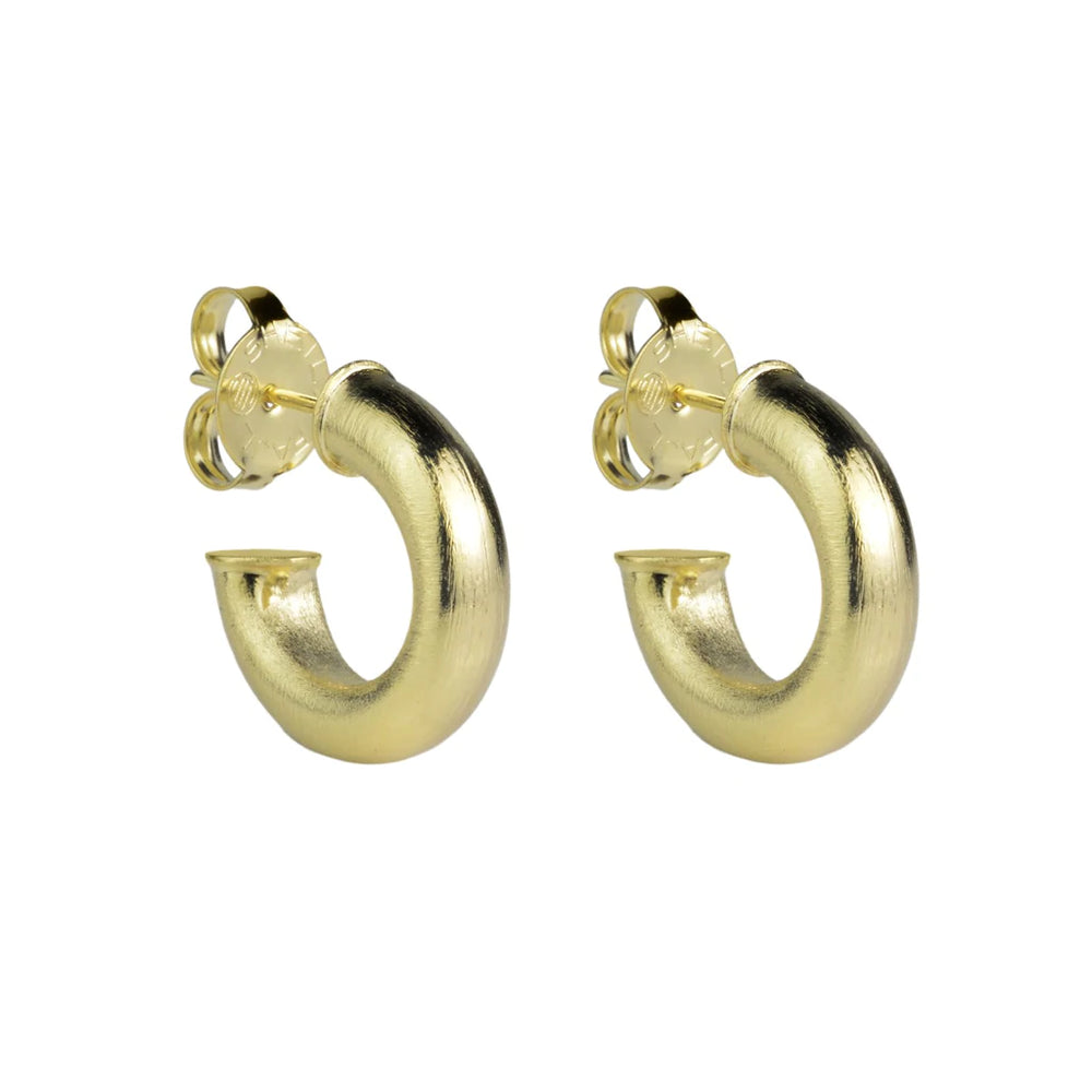 Sheila Fajl | Tiny Thin Small Chantal Hoops - Brushed 18K Gold Plated