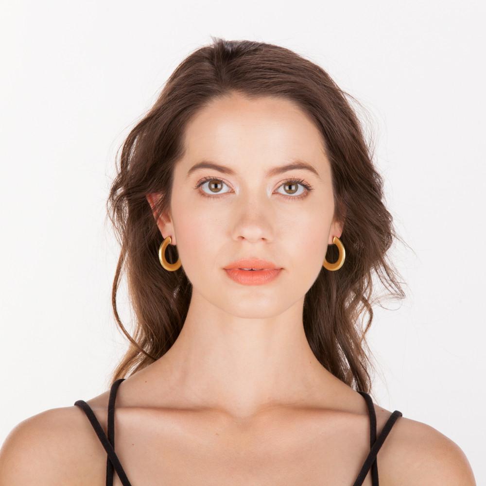 Sheila Fajl | Small Irene Hoops - Brushed 18K Gold Plated