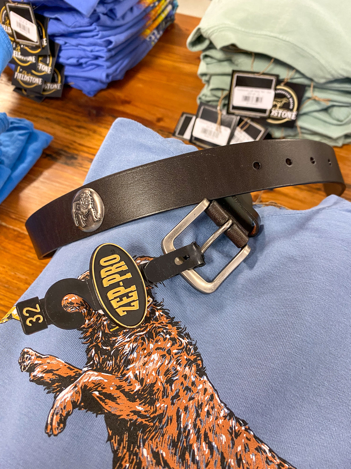 Zep-Pro | Bulldog Leather Concho Belt - Brown