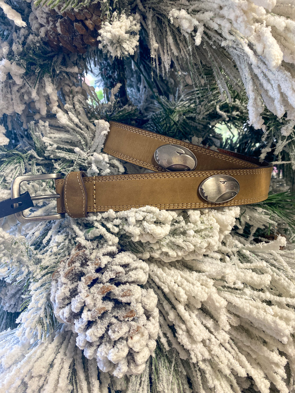 Zep-Pro | Georgia Southern Leather Concho Belt - Light Brown