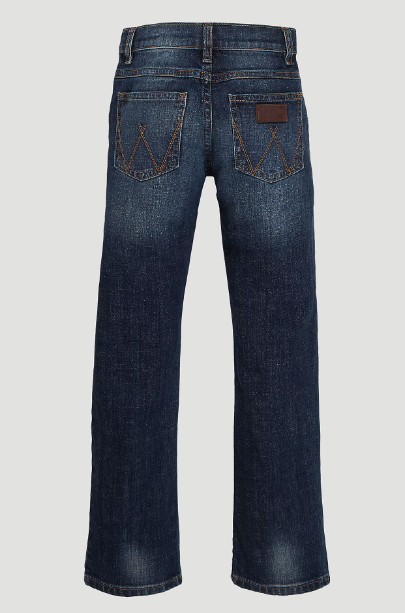 Wrangler Boys Retro Straight Jeans Bozeman Boy's Youth Denim Jeans Pants Dark Denim Jincy's Tripp 