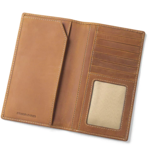 Heybo | Leather Checkbook Wallet - Brown