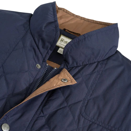 Heybo | Quilted Vest - Navy/Brown