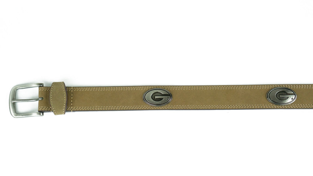 Zep-Pro | UGA Leather Concho Belt - Light Brown