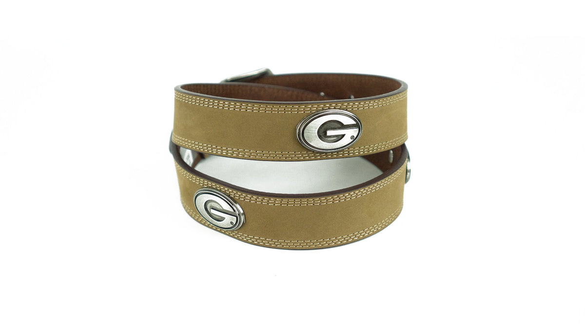 Zep-Pro | UGA Leather Concho Belt - Light Brown